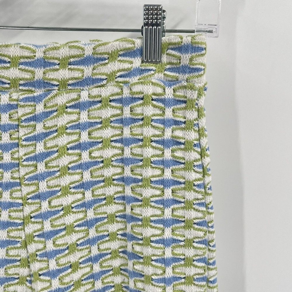 Zara Green Blue Knit Pull On Trouser Pants Sz Small - Picture 3 of 7